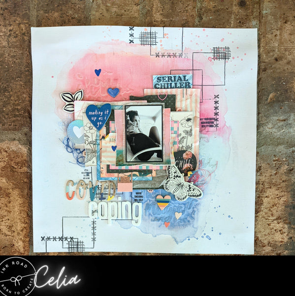 Scrapbook Layout with Basic Collage Elements