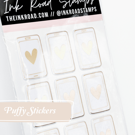 Puffy Stickers - Heart Phone - RETIRED
