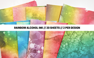 6x8 PAPER: Rainbow Alcohol Ink