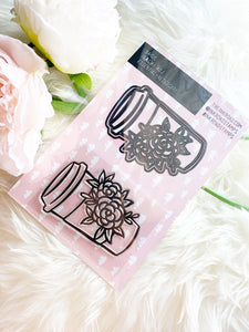BASICS: Floral Coffee To Go Cup - Stamp & Die Set RETIRED